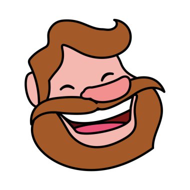 Beyaz arka planda gülümseyen adam başı