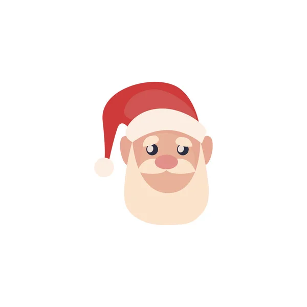 Cabeza de santa clous en fondo blanco — Vector de stock