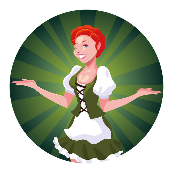 beautiful woman with german traditional dress