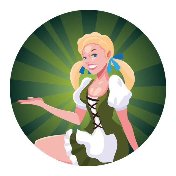 beautiful woman blonde with german traditional dress