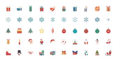 Set simgeleriyle mutlu noeller.