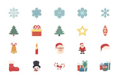 Set simgeleriyle mutlu noeller.