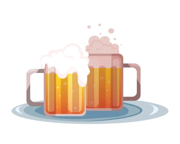 白を基調としたビールのマグカップ — ストックベクタ