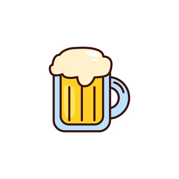 Bierkrug vor weißem Hintergrund — Stockvektor
