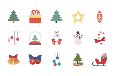 Set simgeleriyle mutlu noeller.