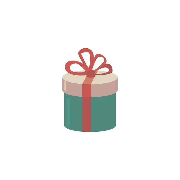 Geschenkbox mit Band auf weißem Hintergrund — Stockvektor