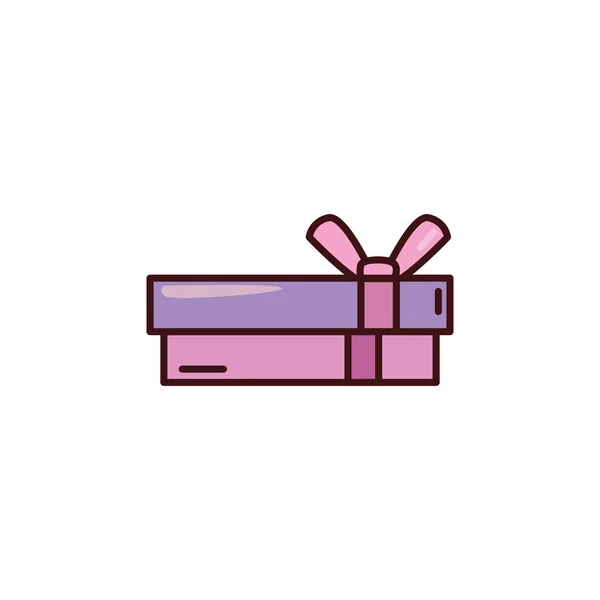 Caja de regalo con cinta sobre fondo blanco — Vector de stock