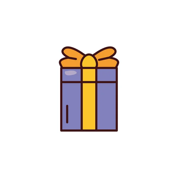 Caja de regalo con cinta sobre fondo blanco — Vector de stock