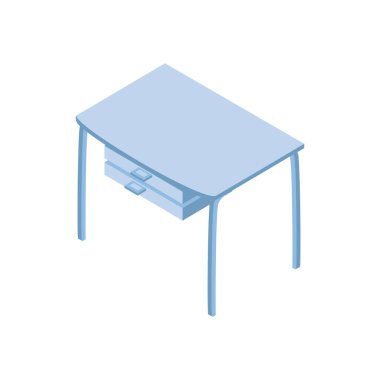 Beyaz arkaplanda ofis masası