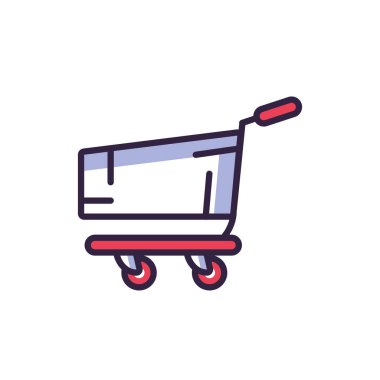 Beyaz arka planda alışveriş arabası