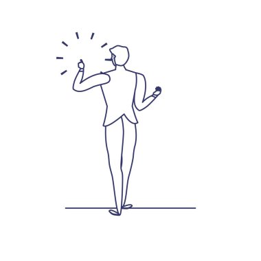 Beyaz arka plandaki adamın silueti