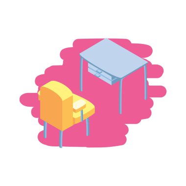 Rahat kanepeli bir ofis masası.