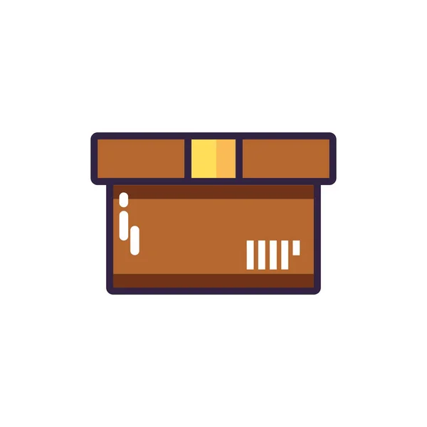 Caja de regalo con cinta sobre fondo blanco — Vector de stock