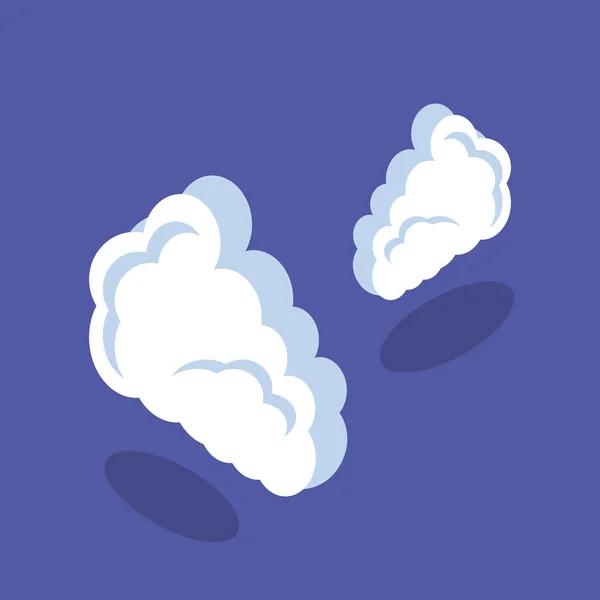 파란 배경의 구름 모양 — 스톡 벡터