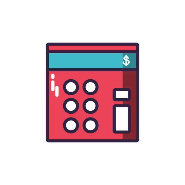 Calculator red in white background — Stock Vector