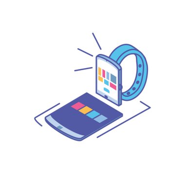 Akıllı saat ile akıllı telefon ekranı