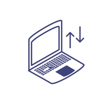 açık beyaz arka plan üstünde laptop