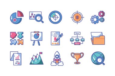 Web geliştirme ve web sitesi programlama sürecinin simgeleri