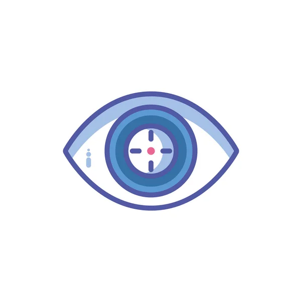 Cyber security eye in white background — Stock Vector