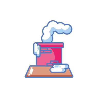 Beyaz arka planda Noel 'de baca tüttürmek