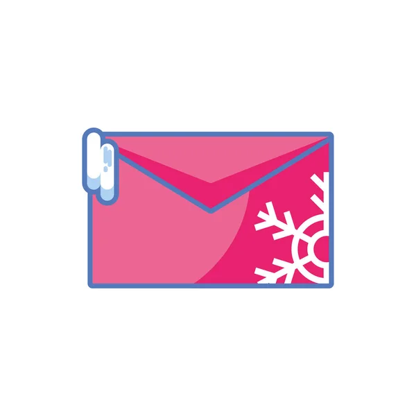 Cartão de Natal com envelope em fundo branco — Vetor de Stock