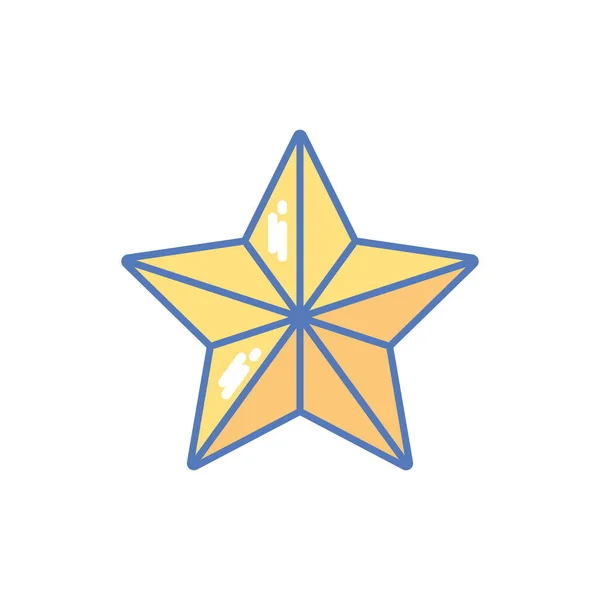 Gyllene stjärna på vit bakgrund — Stock vektor