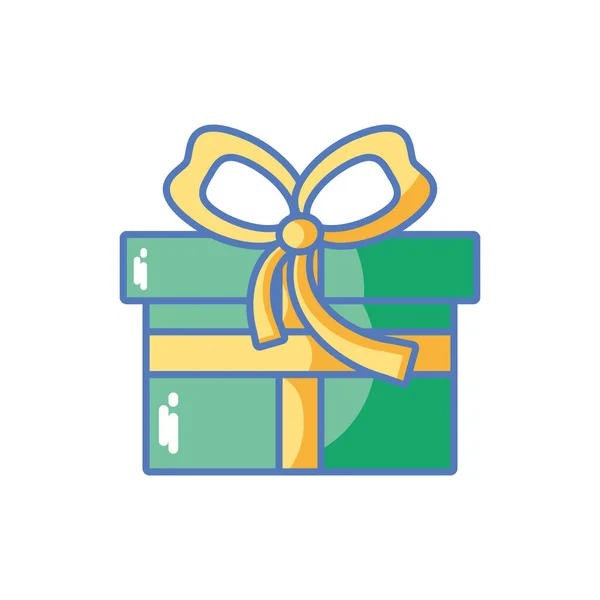 Caja de regalo con cinta sobre fondo blanco — Vector de stock