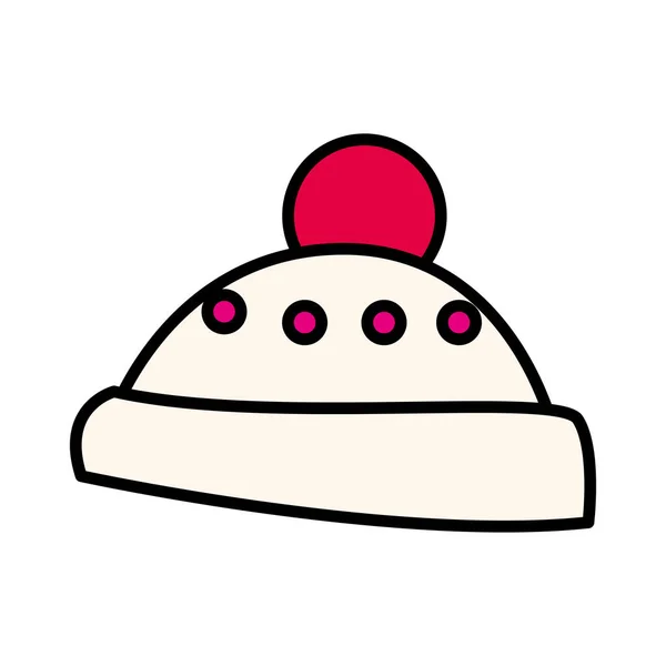 Lindo sombrero de invierno sobre fondo blanco — Vector de stock