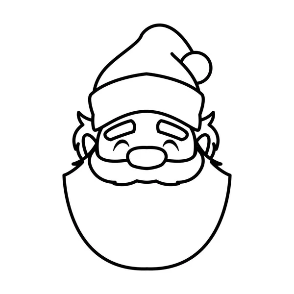 Cabeza de santa clous en fondo blanco — Vector de stock