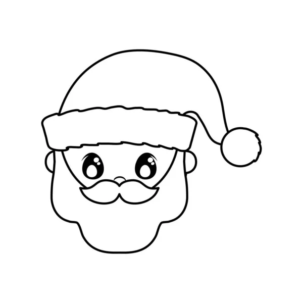 Cabeza de santa clous en fondo blanco — Vector de stock