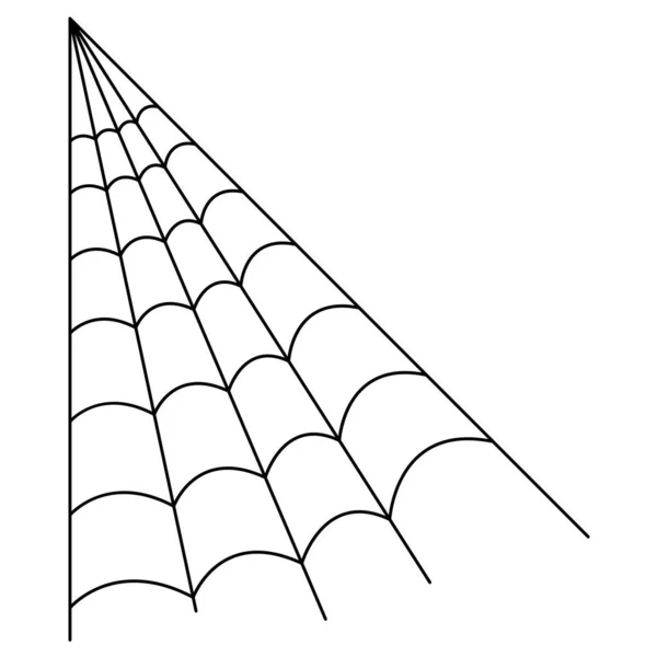 Zeichnung des unheimlichen Spinnennetzes auf weißem Hintergrund — Stockvektor