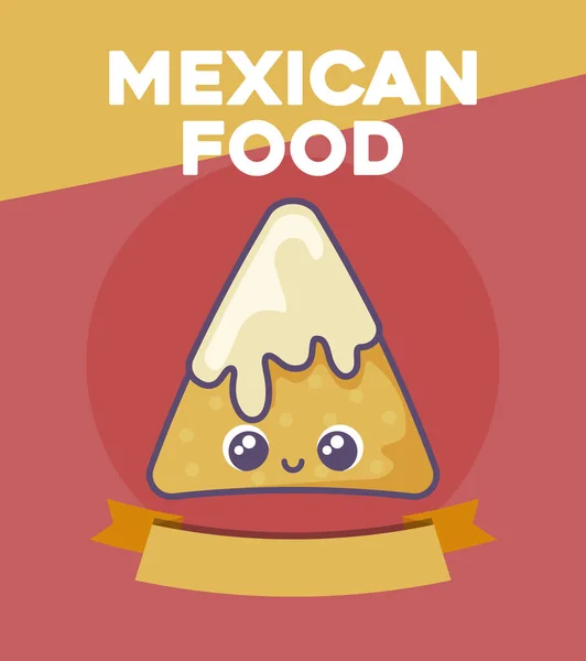 Card with Mexican food label — Stock Vector