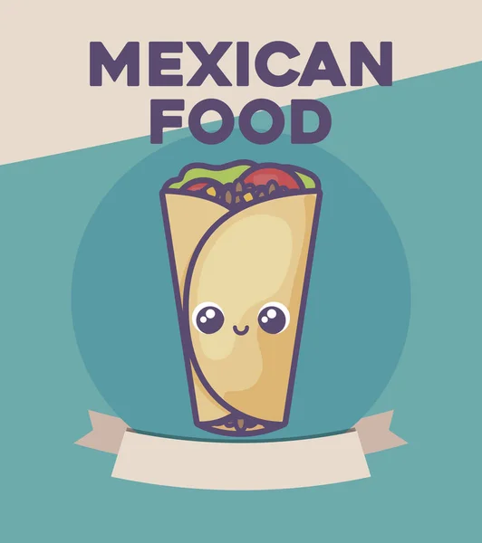 Card with Mexican food label — Stock Vector