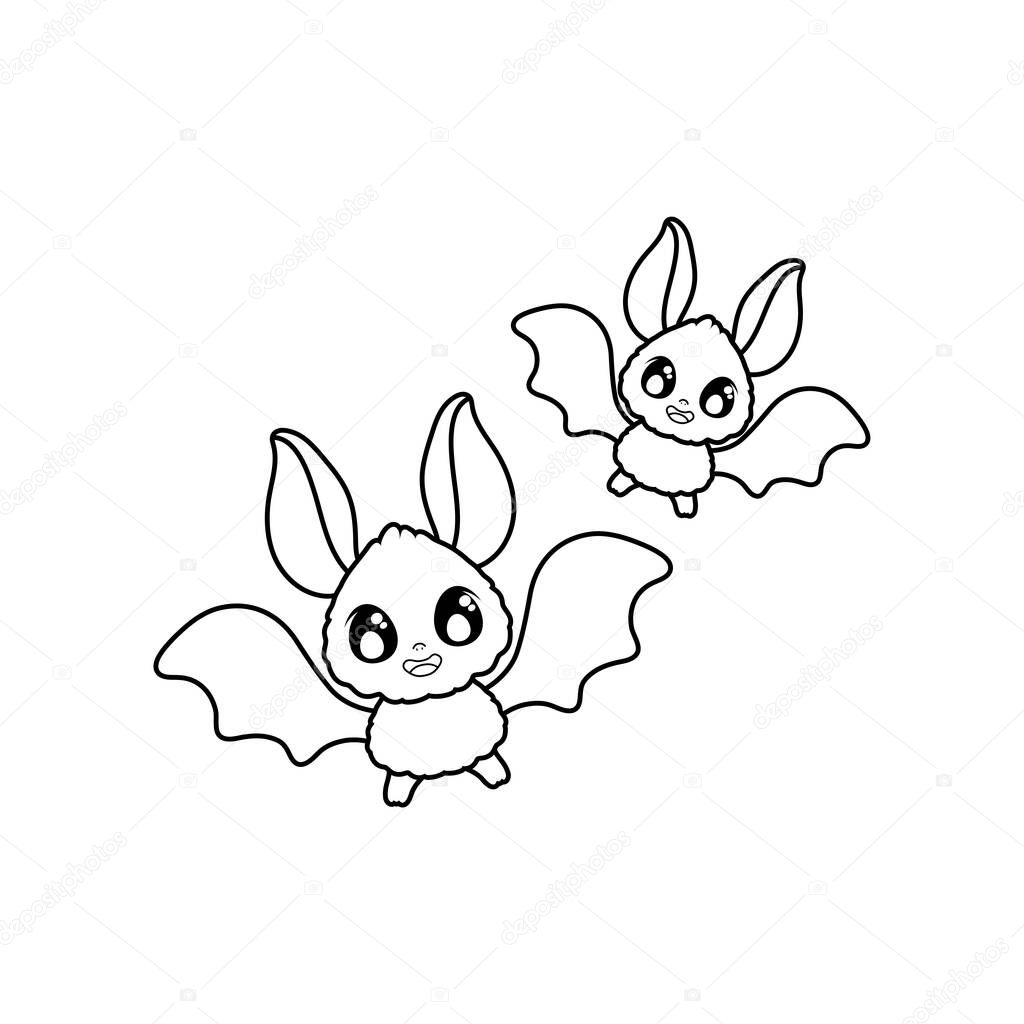 silhouette of bats flying on white background