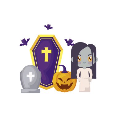 simgeler cadılar bayramı ile zombi kılığında kız