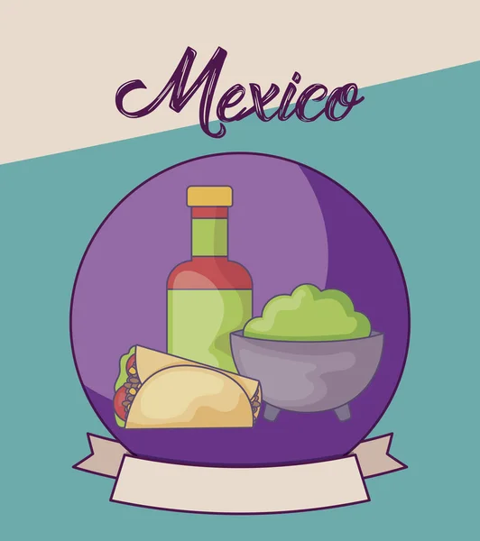 Cute card with mexico label — Stock Vector