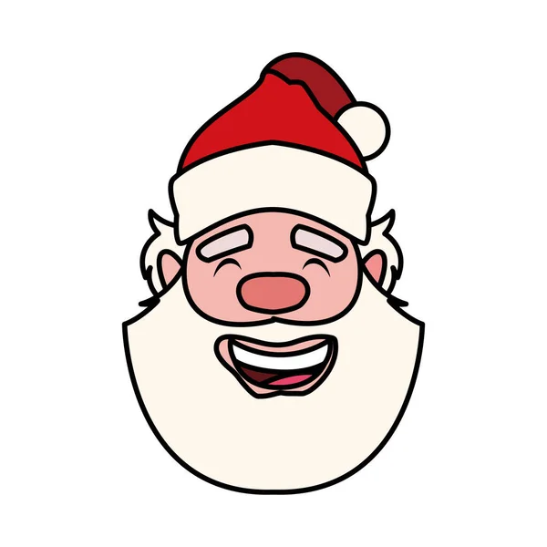 Cabeza de santa clous en fondo blanco — Vector de stock