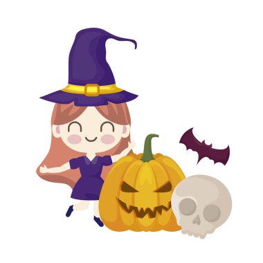 simgeler cadılar bayramı ile bir cadı kılığında kız