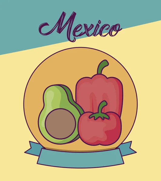 Tarjeta linda con etiqueta mexicana — Vector de stock