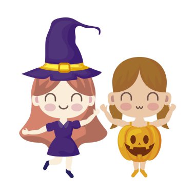 Beyaz arka planda gizlenmiş sevimli çocuklar.