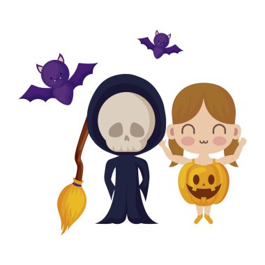 simgeler cadılar bayramı ile gizlenmiş sevimli çocuklar