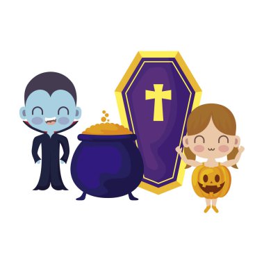 simgeleri cadılar bayramı ile gizlenmiş çocukların sahne