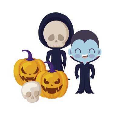 simgeleri cadılar bayramı ile gizlenmiş çocukların sahne