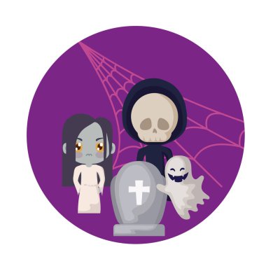 simgeleri cadılar bayramı ile gizlenmiş çocukların sahne