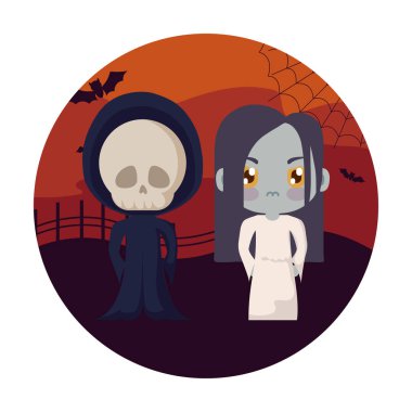 simgeler cadılar bayramı ile gizlenmiş sevimli çocuklar