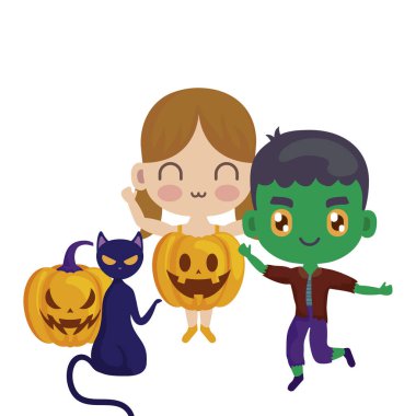 simgeleri cadılar bayramı ile gizlenmiş çocukların sahne