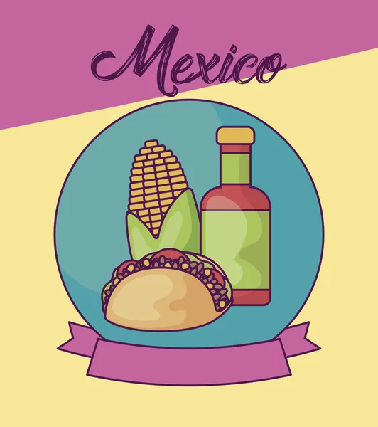 Cute card with mexico label — Stock Vector