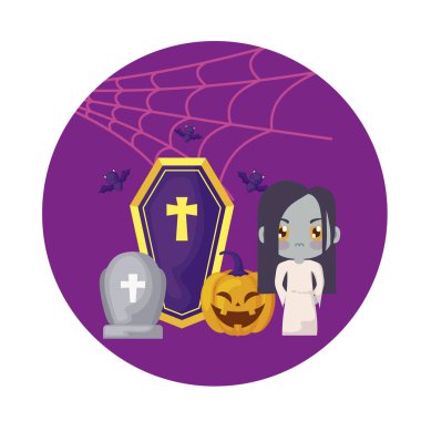 simgeler cadılar bayramı ile zombi kılığında kız