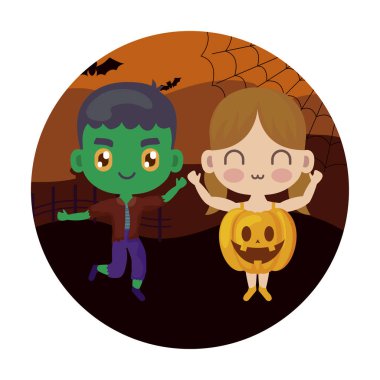 simgeler cadılar bayramı ile gizlenmiş sevimli çocuklar