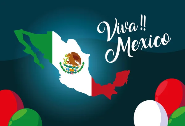 Viva mexico label with Mexican flag — стоковий вектор